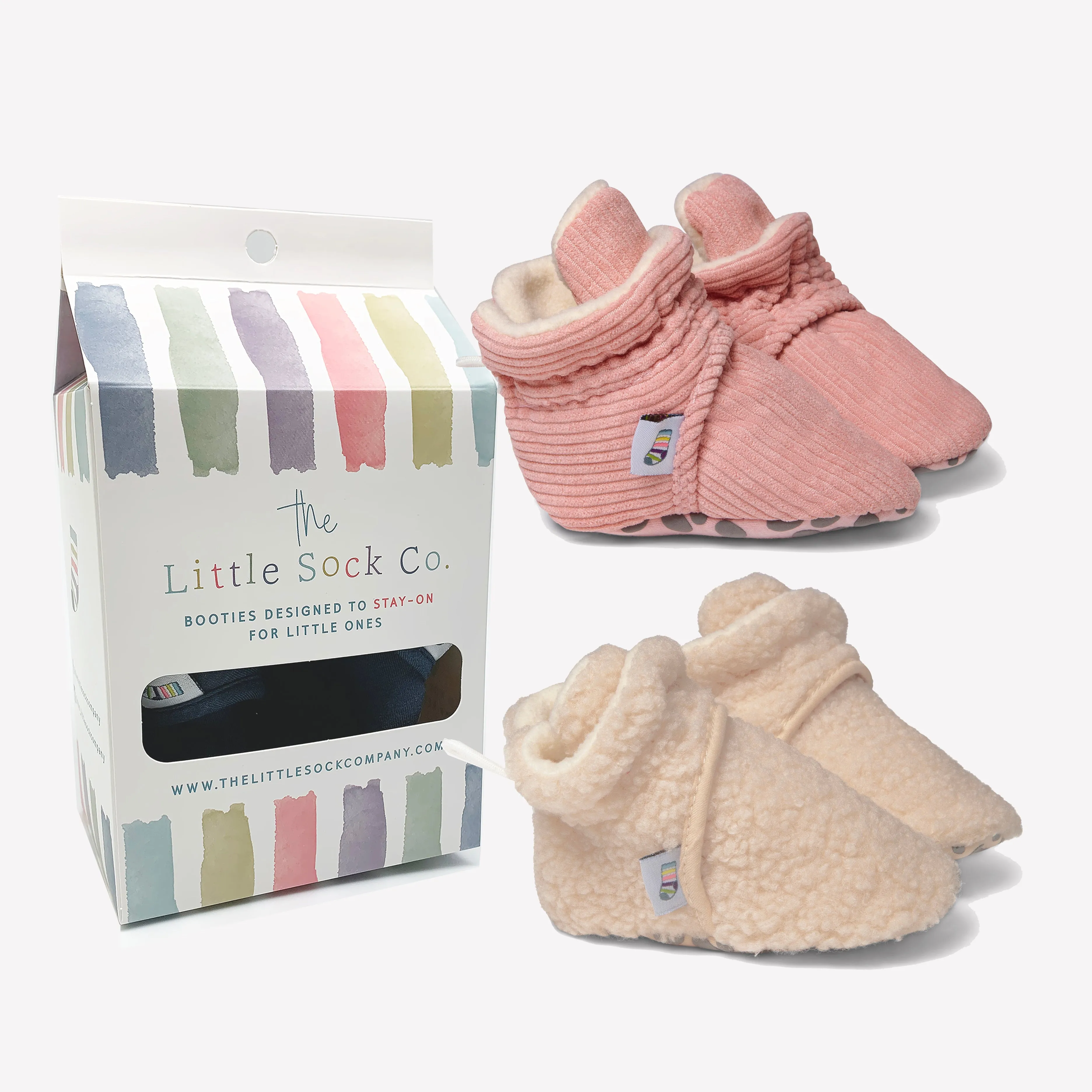 2 Pack of Stay-on, Non-Slip Booties - Mix 'n' Match Colours