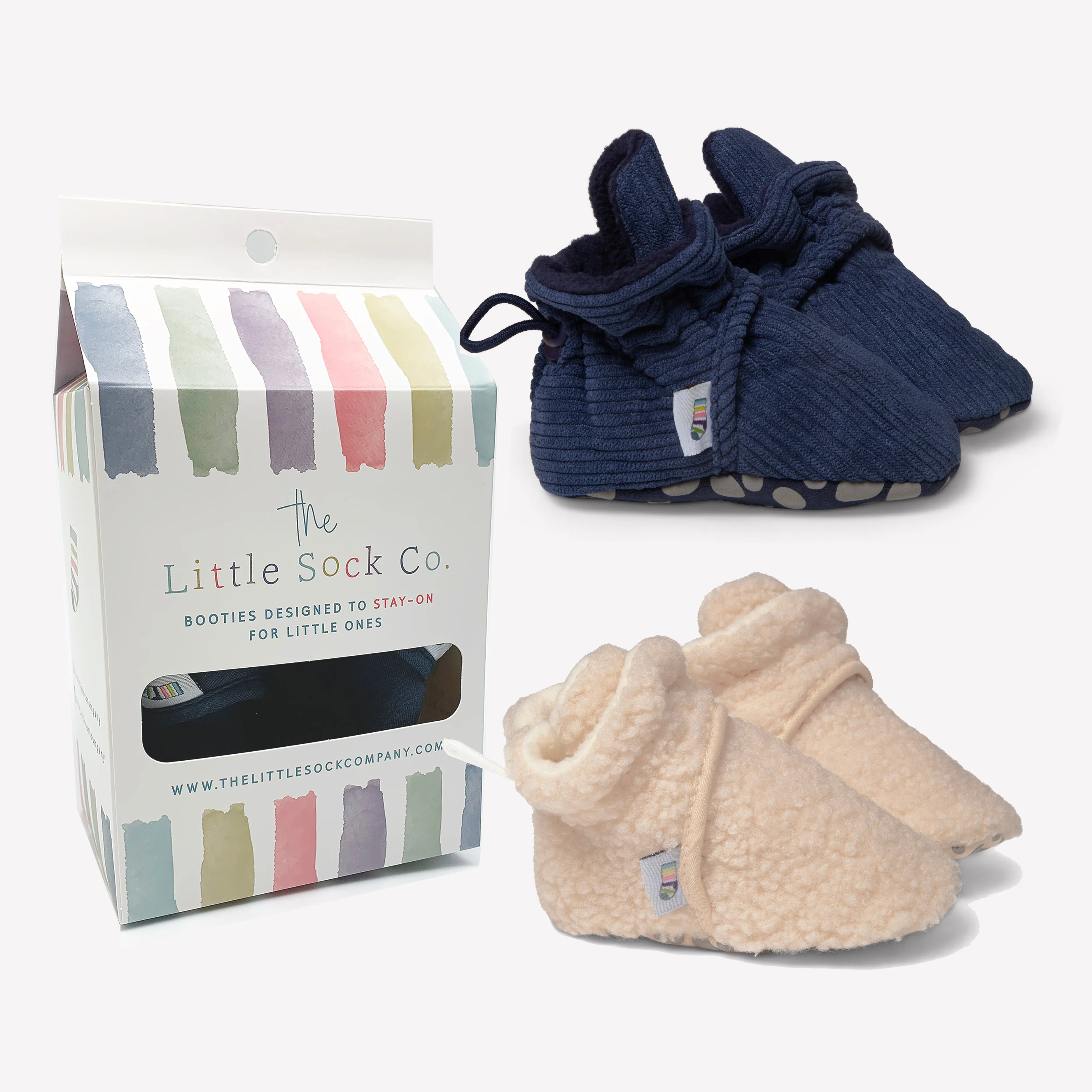 2 Pack of Stay-on, Non-Slip Booties - Mix 'n' Match Colours