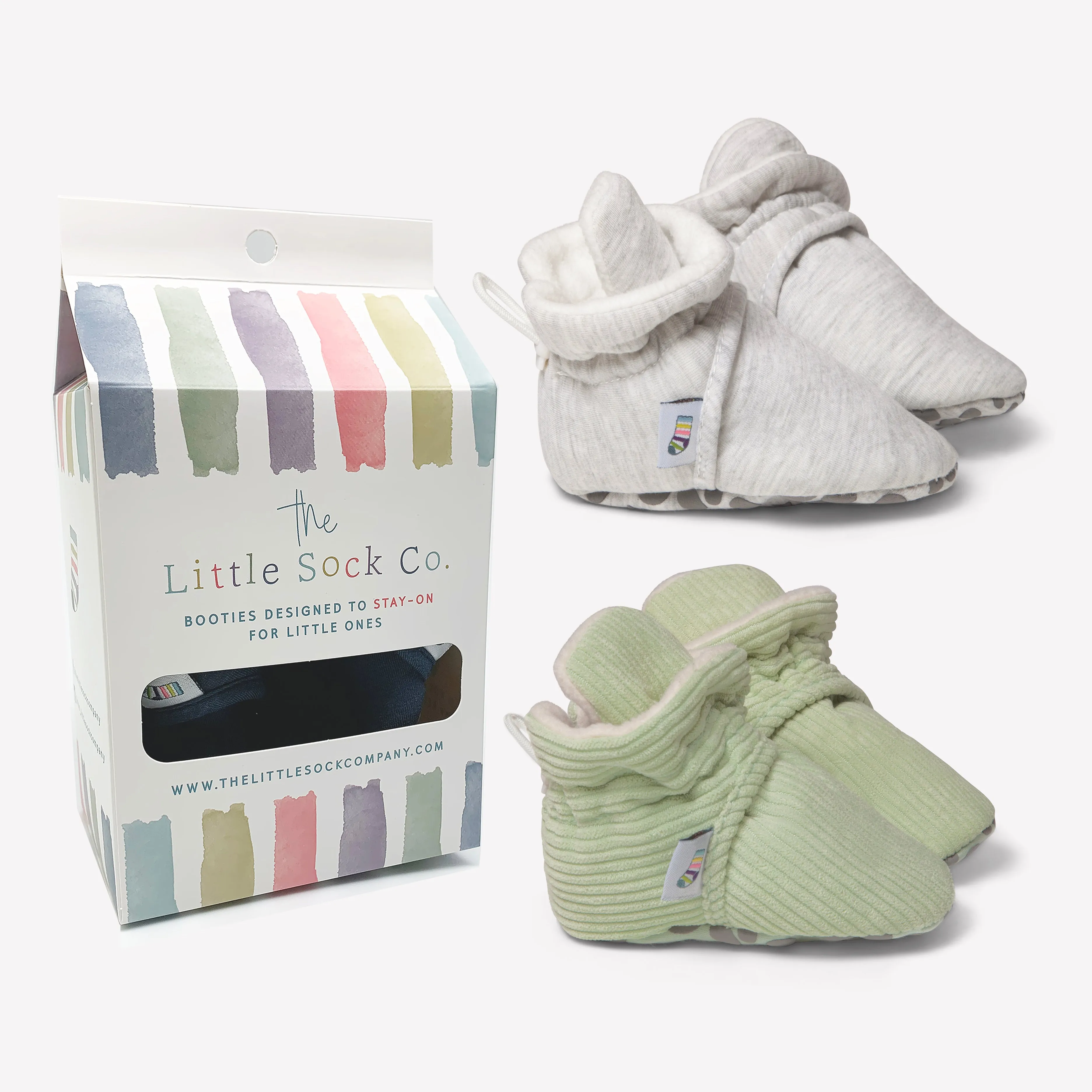 2 Pack of Stay-on, Non-Slip Booties - Mix 'n' Match Colours