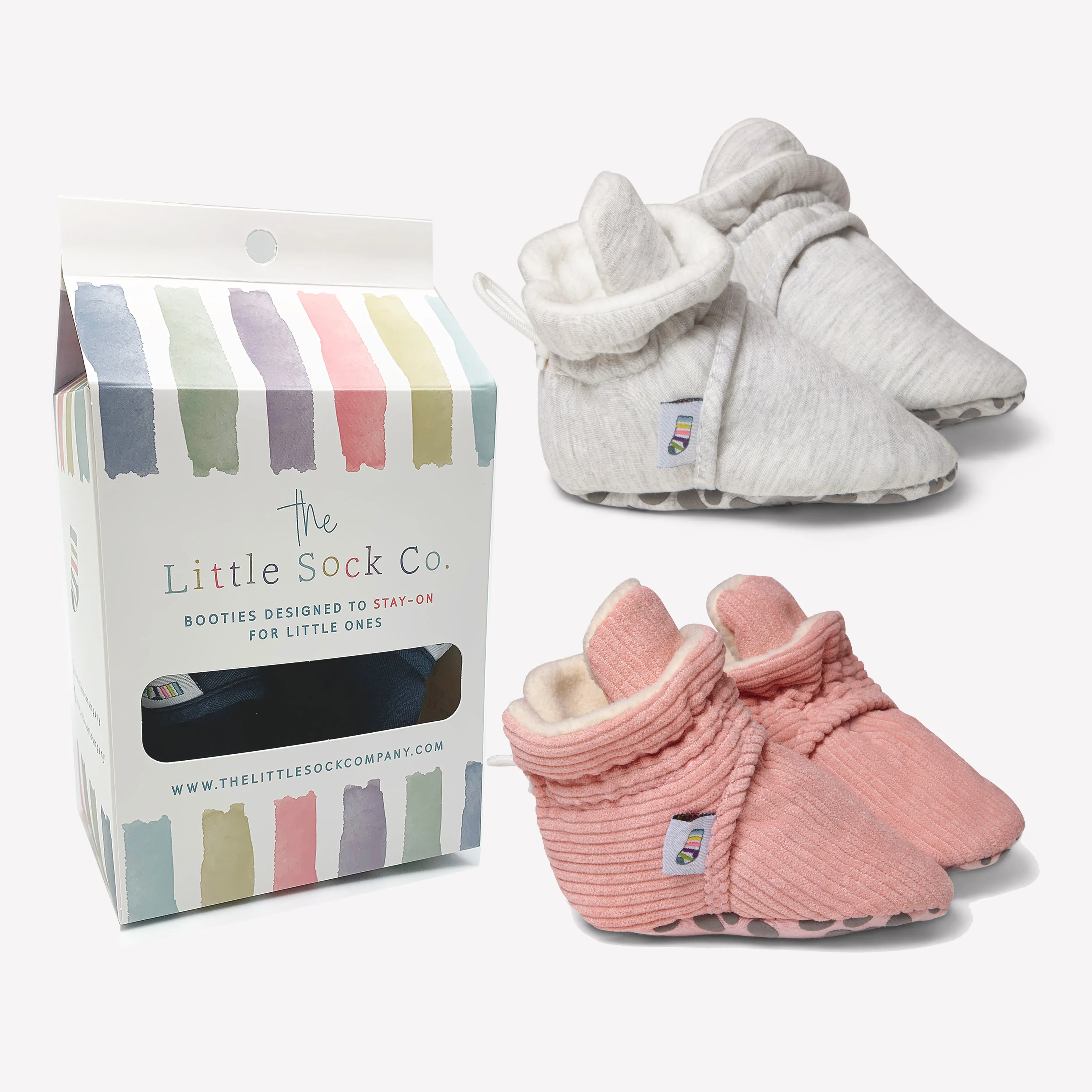 2 Pack of Stay-on, Non-Slip Booties - Mix 'n' Match Colours