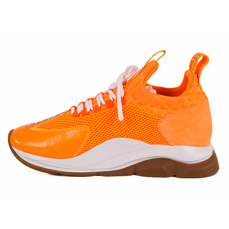 45 12 NEW $995 NEW VERSACE MENS Orange Neon CHAIN REACTION Cross Chunky SNEAKERS