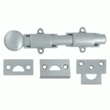 6 Inch Deltana Heavy Duty Surface Bolt (Brushed Chrome Finish)