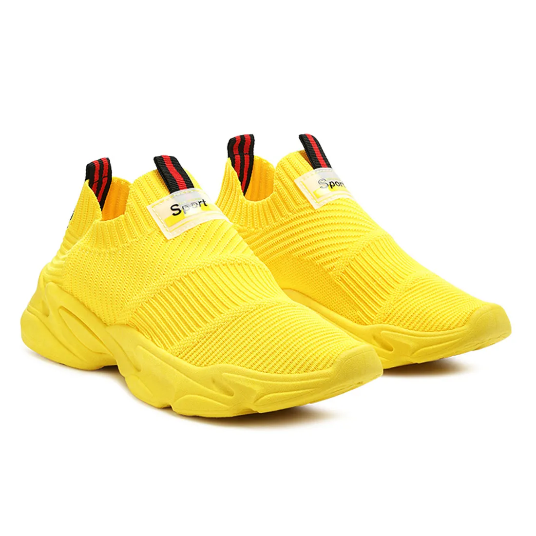 Active Knitted Running Shoes in Yellow