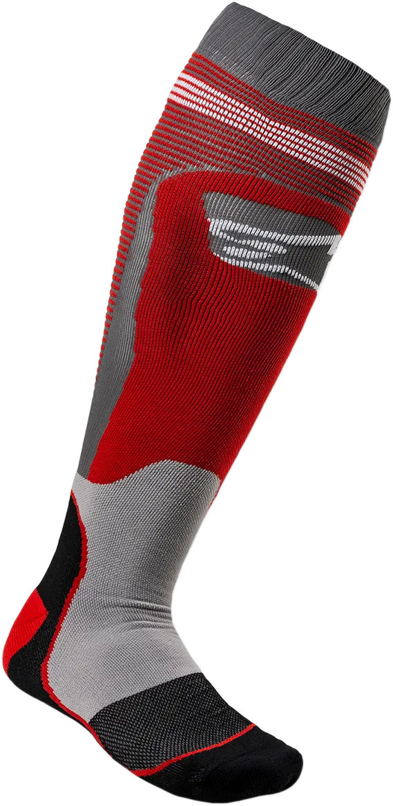 ALPINESTARS MX Plus 1 Socks - Red/Gray - Large/2XL 4701820-318-L2X