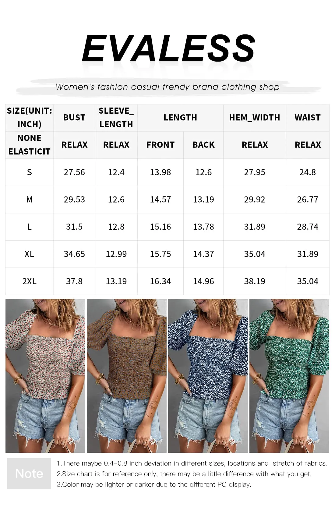 Apricot Half Sleeve Blouses for Women Puff Square Neck Tops Off The Shoulder Floral - EVALESS