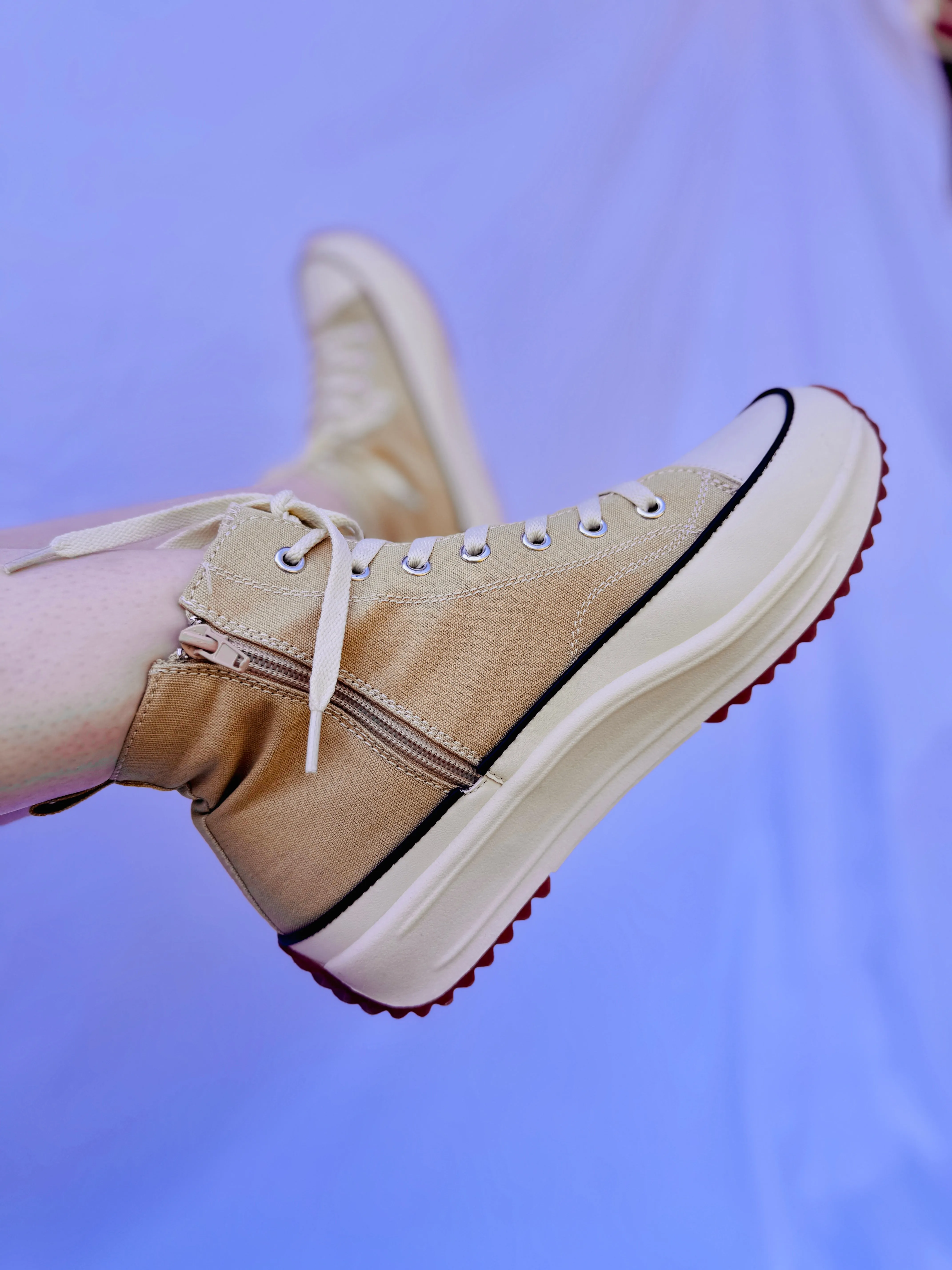 Aubrey High Rise Beige Tennis Shoes