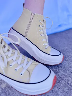 Aubrey High Rise Beige Tennis Shoes