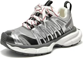 BEAU TODAY Women's Walking Shoes, Chunky Platform Fashion Sneakers for Women, Comfortable Casual Lightweight Lace-up Gym Workout Athletic Tennis Shoes