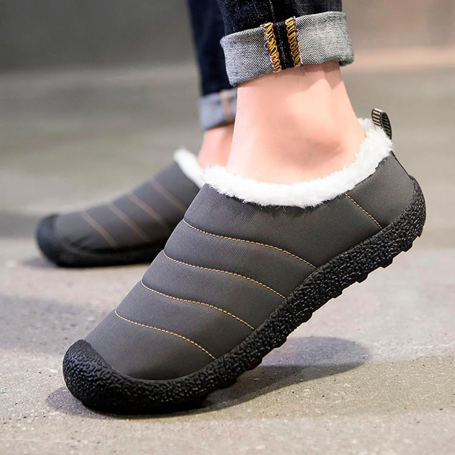Couple Autumn And Winter Fashion Plus Wool Thickened Low Top Warm Shoes For Men And Women Soft Women Winter Calf Boots