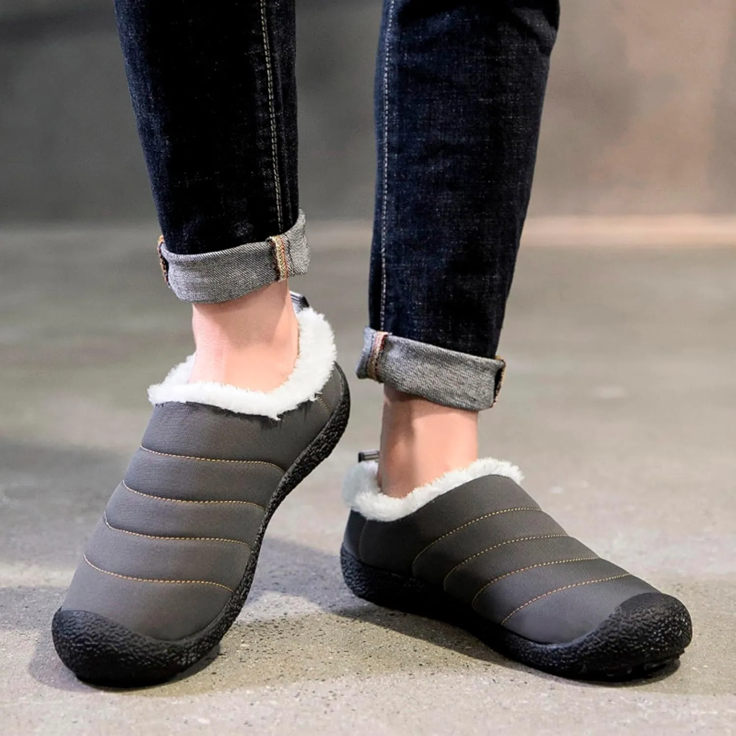 Couple Autumn And Winter Fashion Plus Wool Thickened Low Top Warm Shoes For Men And Women Soft Women Winter Calf Boots