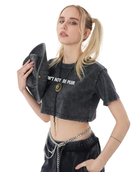 Don't Not Be PLUR Faded Crop Top