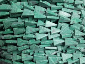 Green Triangular Glass Beads