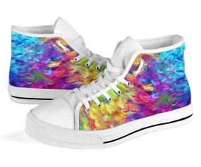 High Top Sneakers - Artist's Shoes | Adult Rainbow Sneakers, Woman's Colorful Sneakers, Custom Sneakers Women, Custom Women's Sneakers