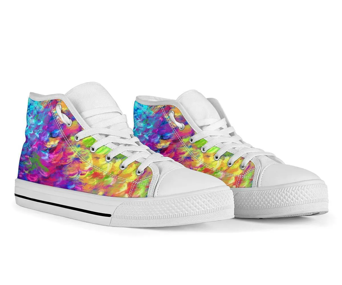 High Top Sneakers - Artist's Shoes | Adult Rainbow Sneakers, Woman's Colorful Sneakers, Custom Sneakers Women, Custom Women's Sneakers