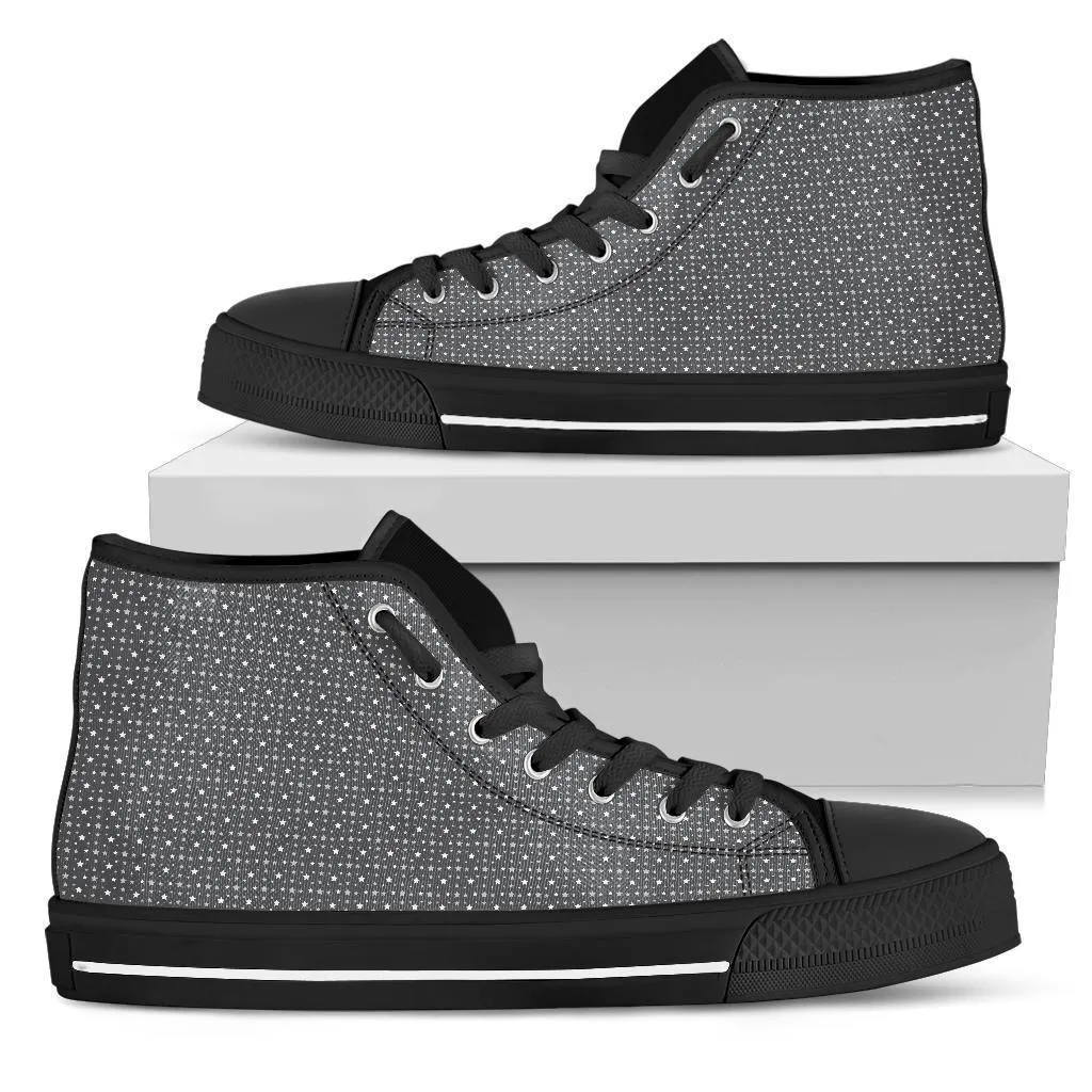 High Top Sneakers - Tiny Stars | Custom High Top Shoes, Patterned High Top Sneakers, High Top Sneakers for Women, Unisex Shoes