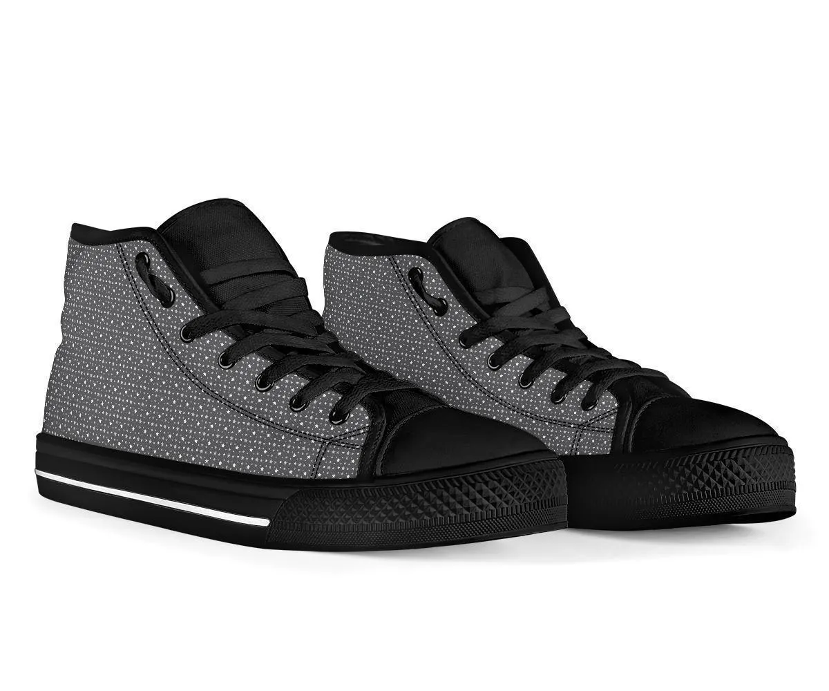 High Top Sneakers - Tiny Stars | Custom High Top Shoes, Patterned High Top Sneakers, High Top Sneakers for Women, Unisex Shoes