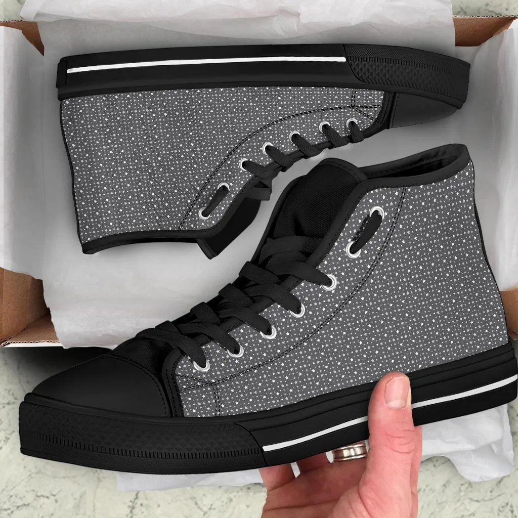 High Top Sneakers - Tiny Stars | Custom High Top Shoes, Patterned High Top Sneakers, High Top Sneakers for Women, Unisex Shoes