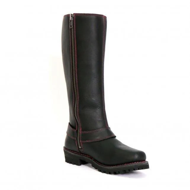 Hot Leathers Women's 14" Knee High Harness Boots With Side Zipper