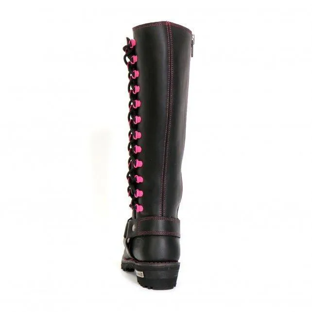 Hot Leathers Women's 14" Knee High Harness Boots With Side Zipper
