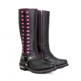 Hot Leathers Women's 14" Knee High Harness Boots With Side Zipper