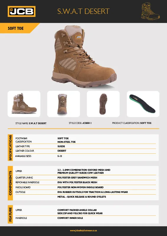 JCB SWAT Desert Soft Toe Tactical Men's Boot