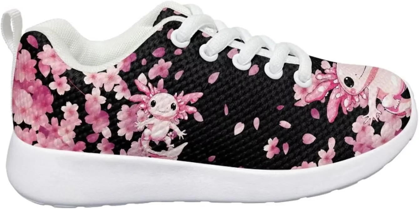 Kids Sneakers for Boys Girls Laces Up Running Shoes for School Lightweight Comfort Tennis Shoe Size Little Kids 11.5-13 Big Kids 1-3 White Sole