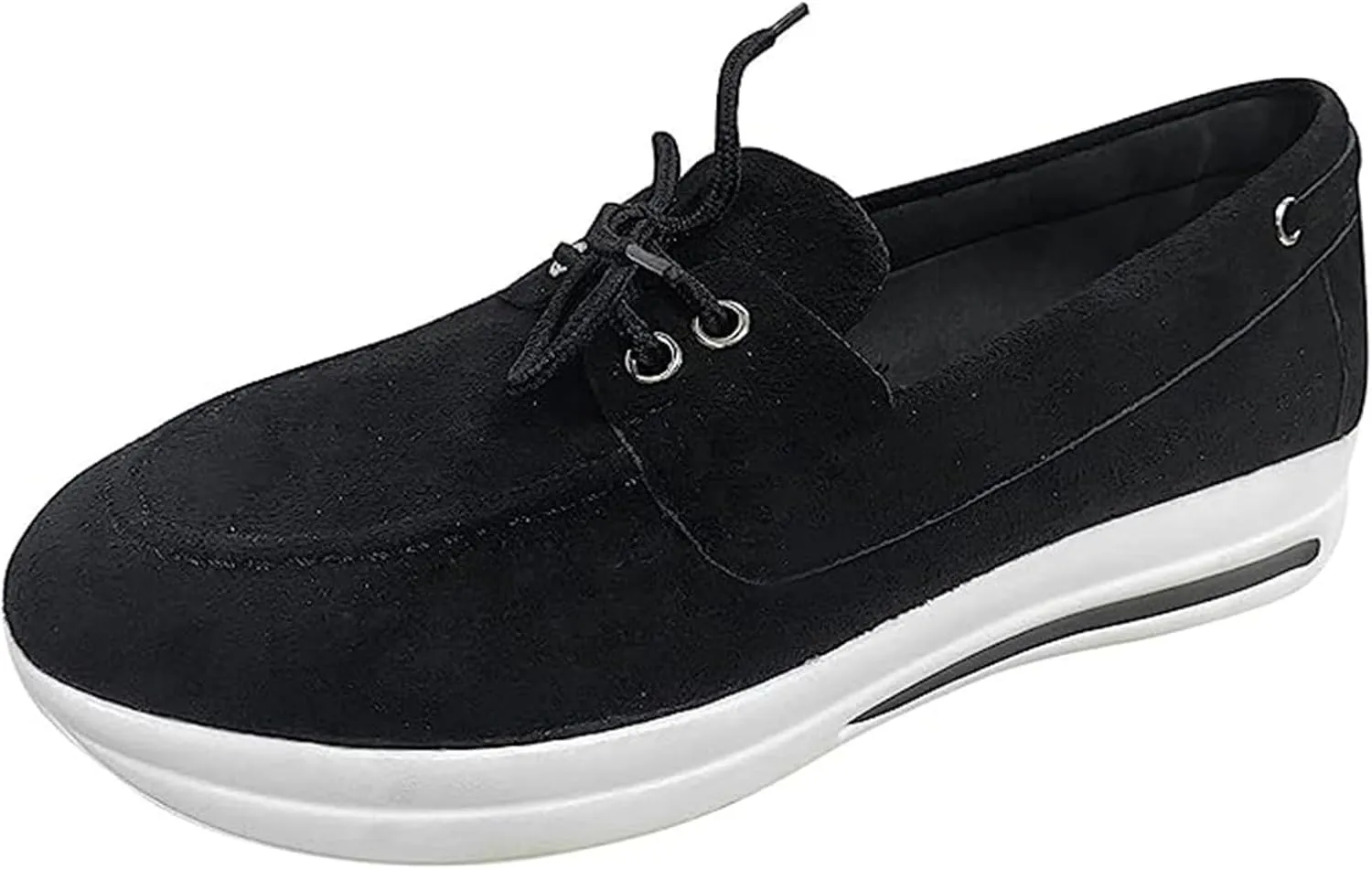 Lausiuoe Slip On Sneakers Women Wide Toe Box Women's Fashion Canvas Shoes Round Toe Lightweight Non-Slip Flat Shoes Classic Casual Fall Soft Comfort Breathable Low Top Walking Sneakers Loafers