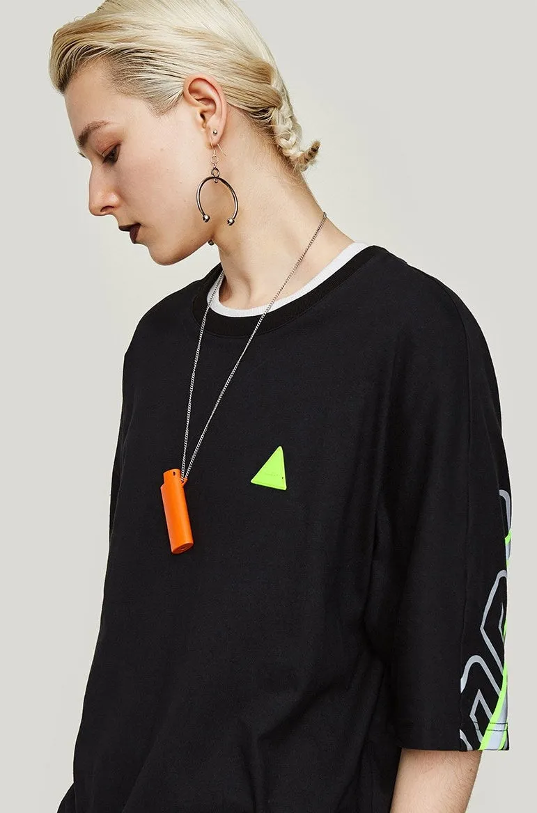 Men's Summer Drop Shoulder Short-Sleeved Loose T-Shirt With Reflective Stripe