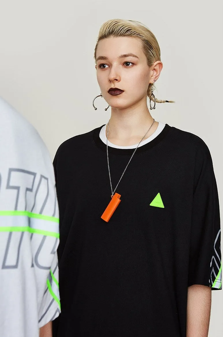 Men's Summer Drop Shoulder Short-Sleeved Loose T-Shirt With Reflective Stripe