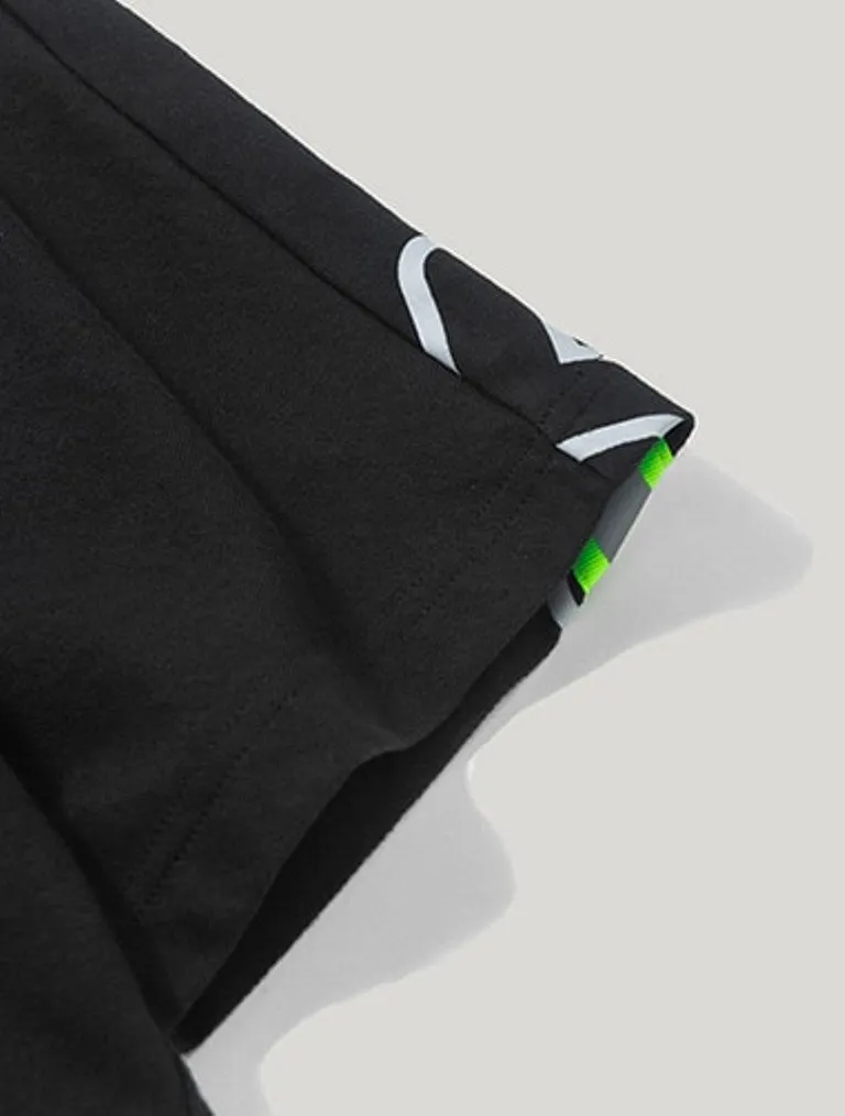 Men's Summer Drop Shoulder Short-Sleeved Loose T-Shirt With Reflective Stripe