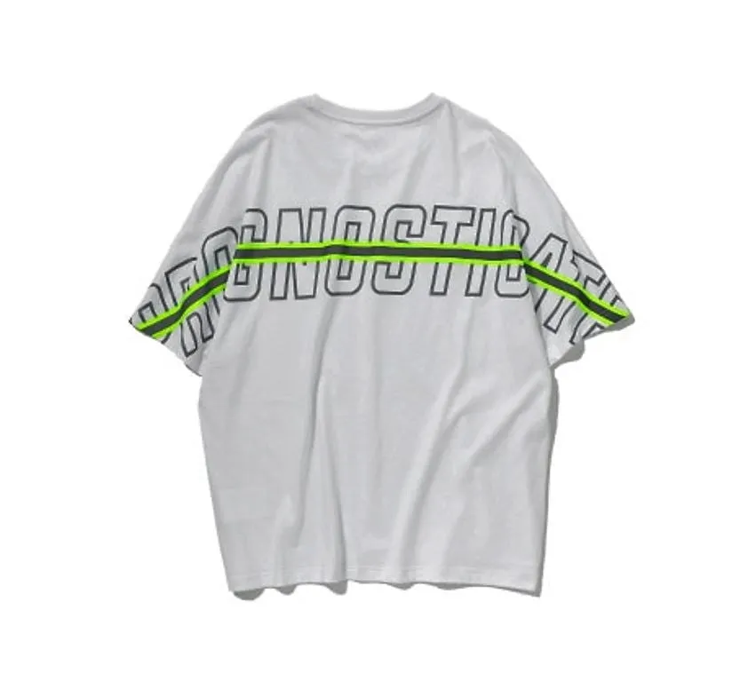 Men's Summer Drop Shoulder Short-Sleeved Loose T-Shirt With Reflective Stripe