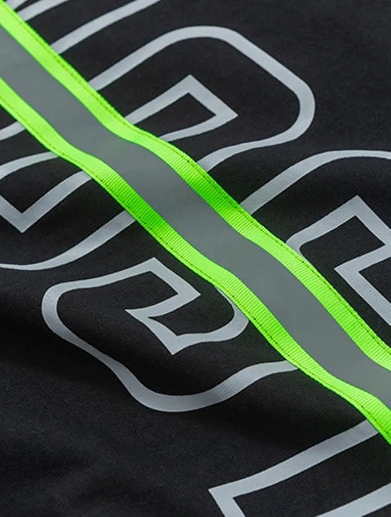 Men's Summer Drop Shoulder Short-Sleeved Loose T-Shirt With Reflective Stripe