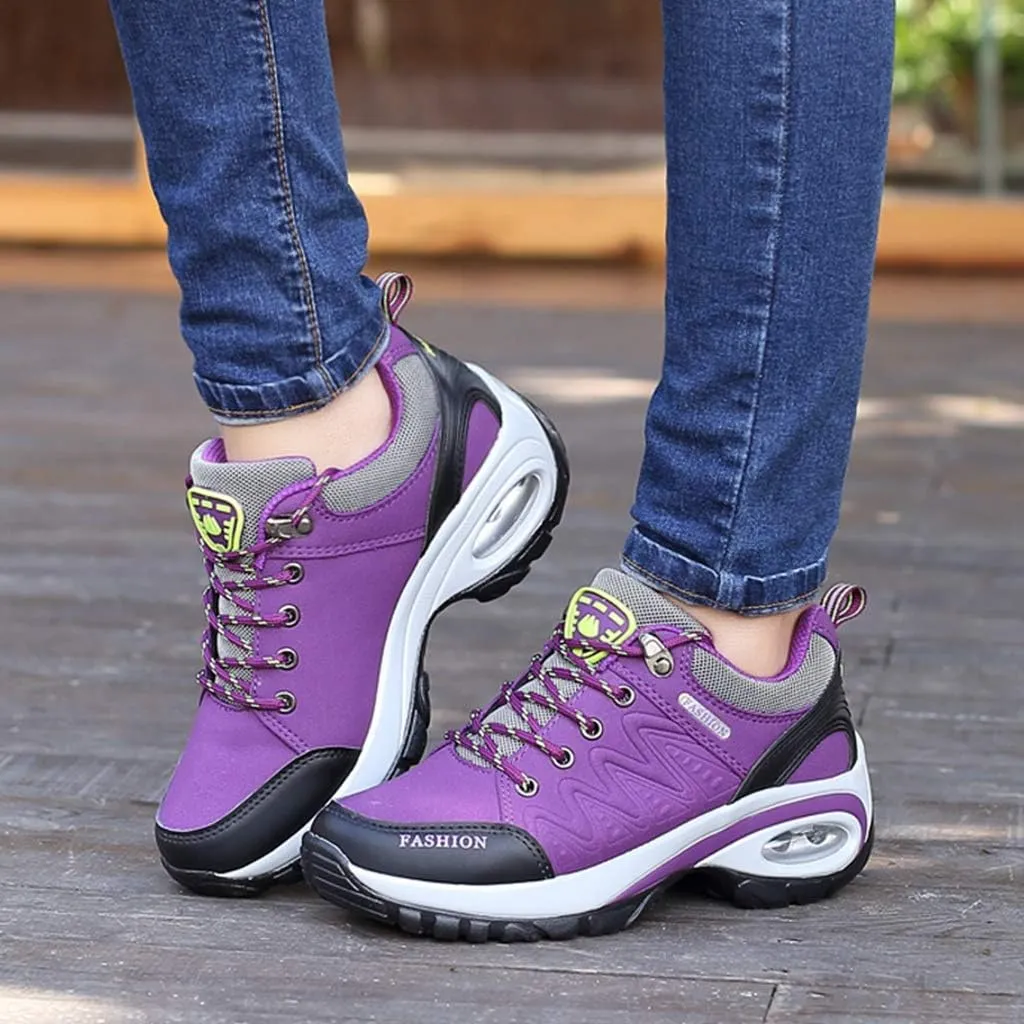 MIOKE Women's Outdoor Running Sport Shoes Waterproof Non-Slip Casual Trail Backpacking Climbing Hiking Shoes