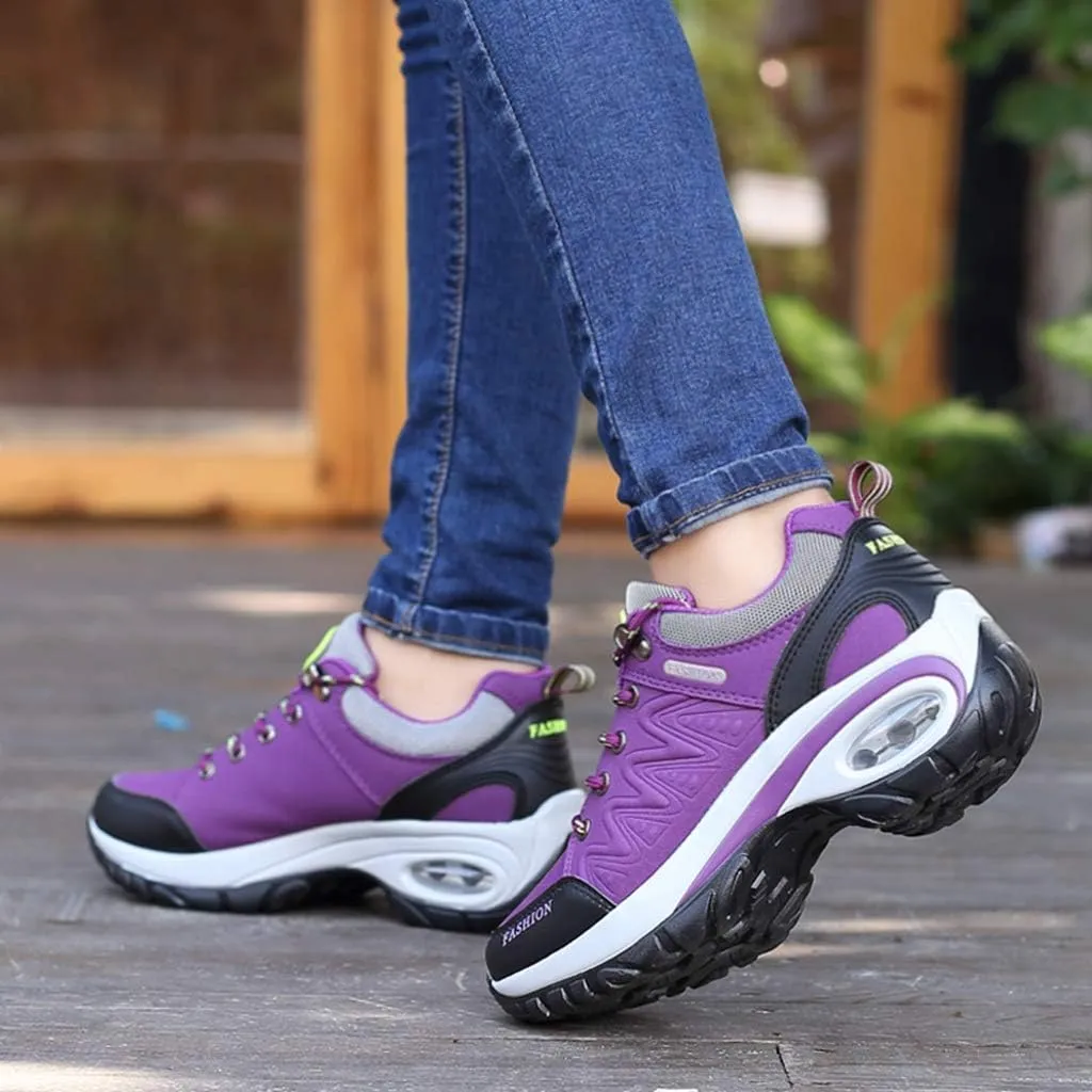 MIOKE Women's Outdoor Running Sport Shoes Waterproof Non-Slip Casual Trail Backpacking Climbing Hiking Shoes