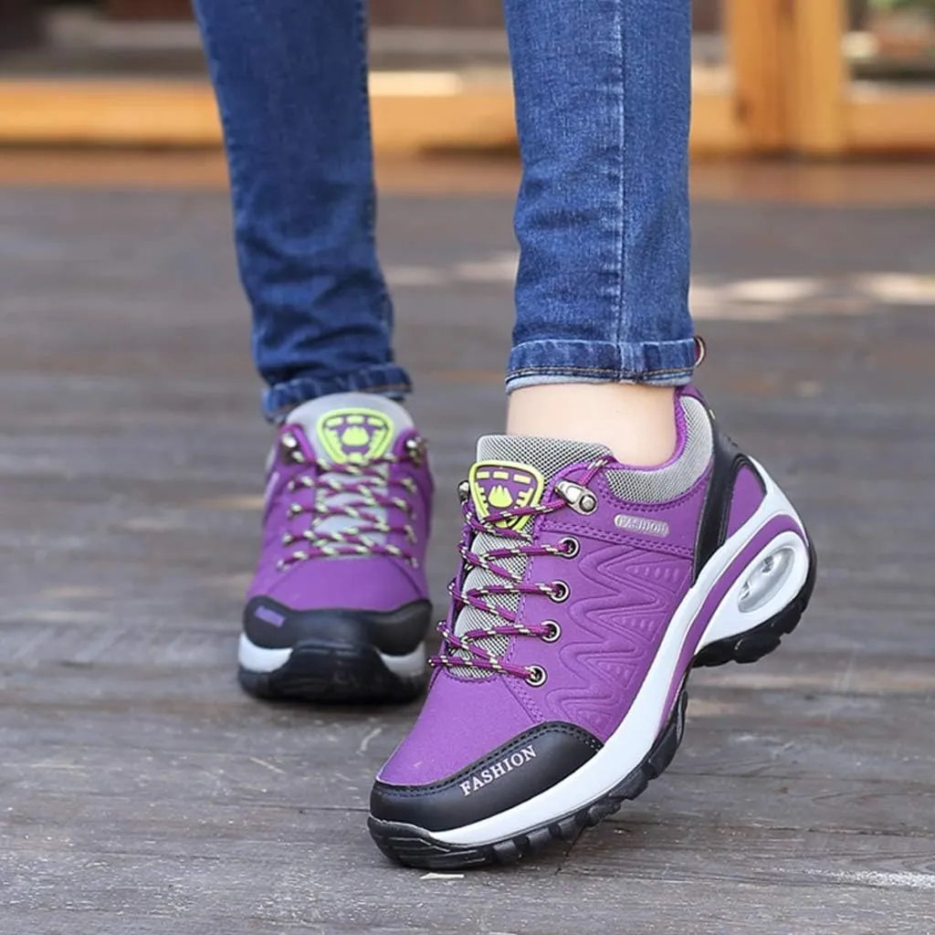 MIOKE Women's Outdoor Running Sport Shoes Waterproof Non-Slip Casual Trail Backpacking Climbing Hiking Shoes
