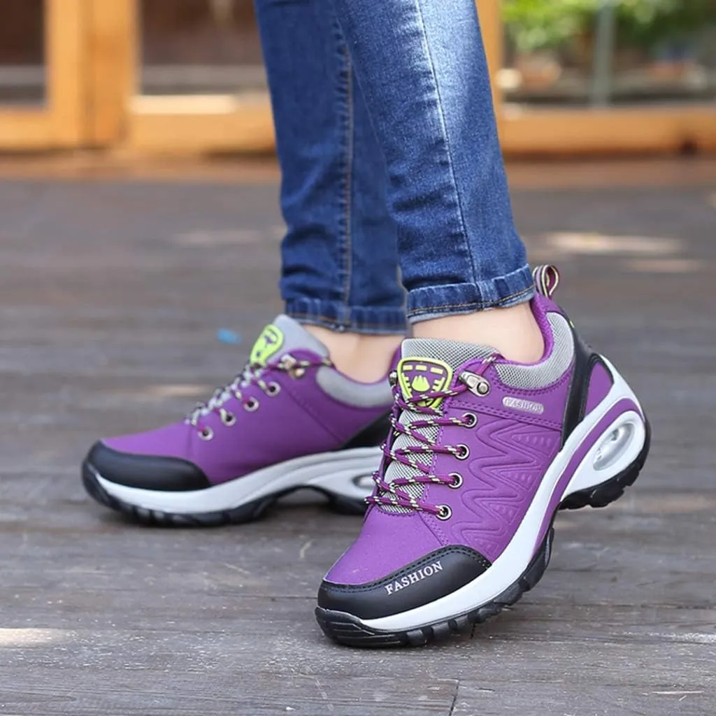 MIOKE Women's Outdoor Running Sport Shoes Waterproof Non-Slip Casual Trail Backpacking Climbing Hiking Shoes