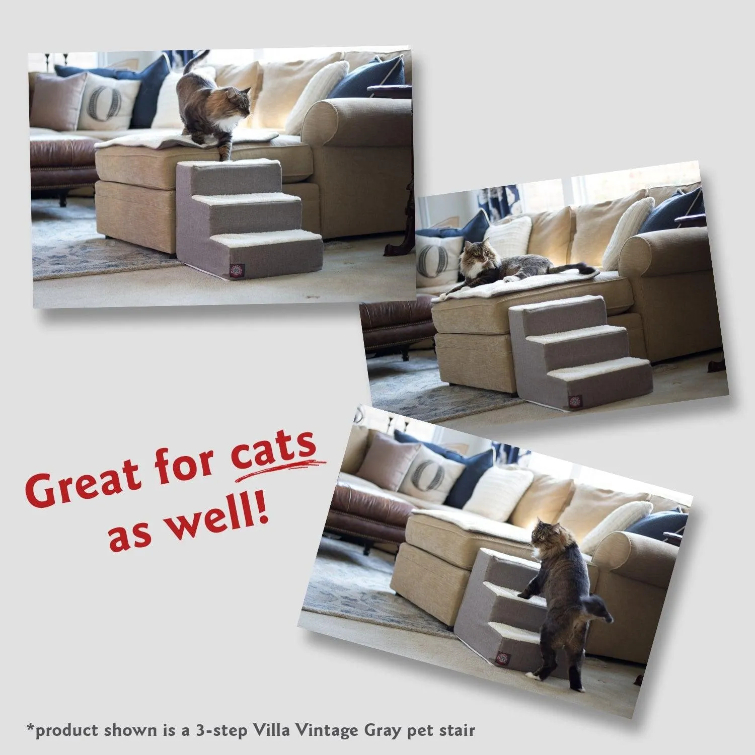 Palette Heathered 4 Steps Pet Stairs (Heavy-Duty)