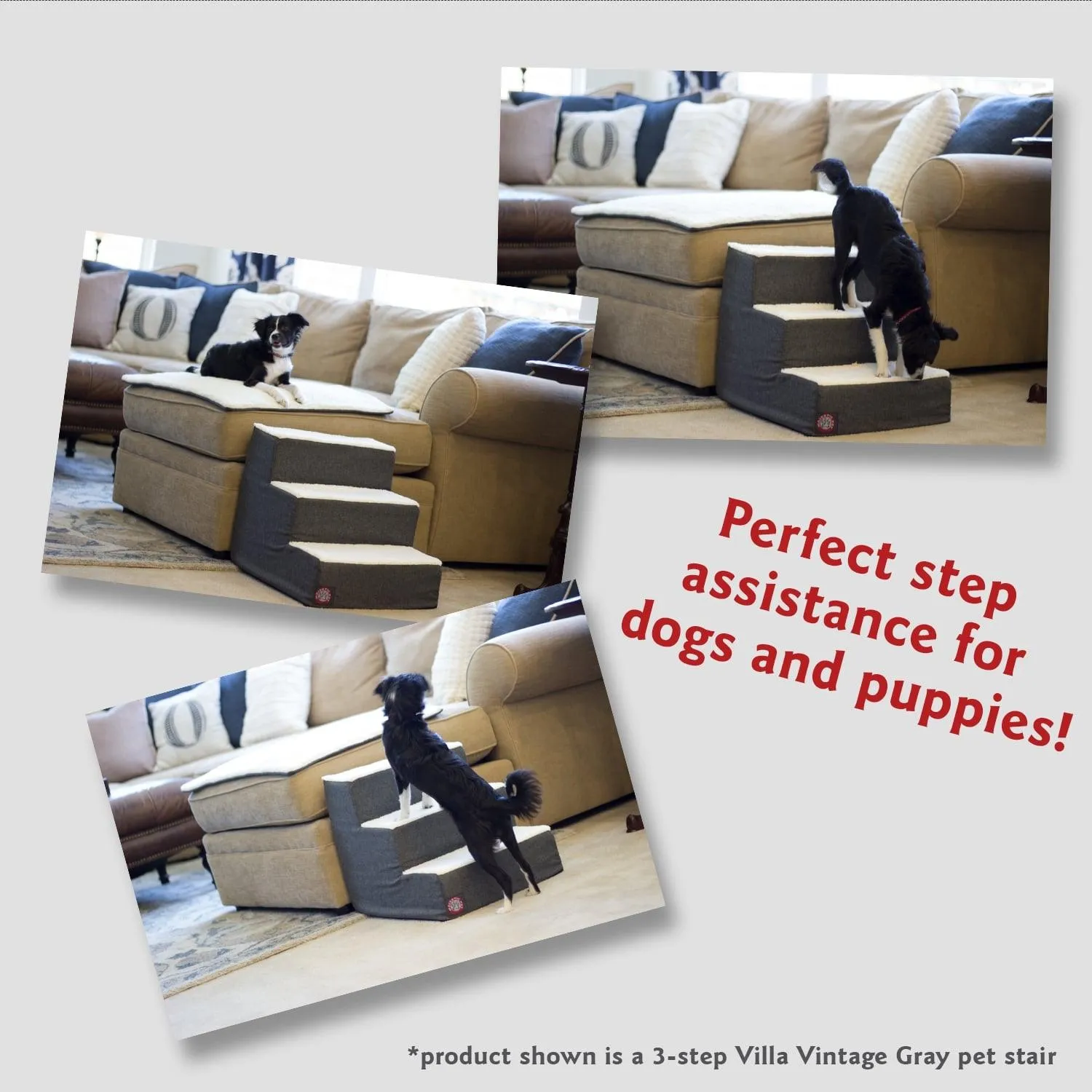 Palette Heathered 4 Steps Pet Stairs (Heavy-Duty)