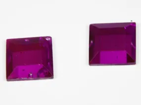 Pink Square Faceted Glass Stone