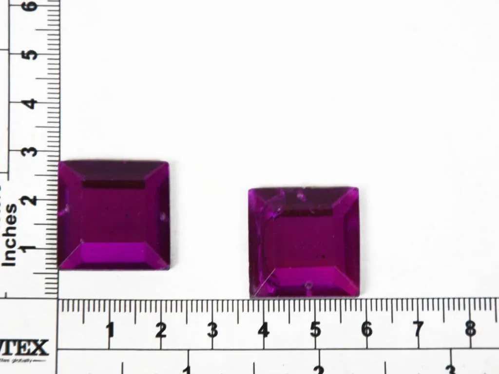 Pink Square Faceted Glass Stone