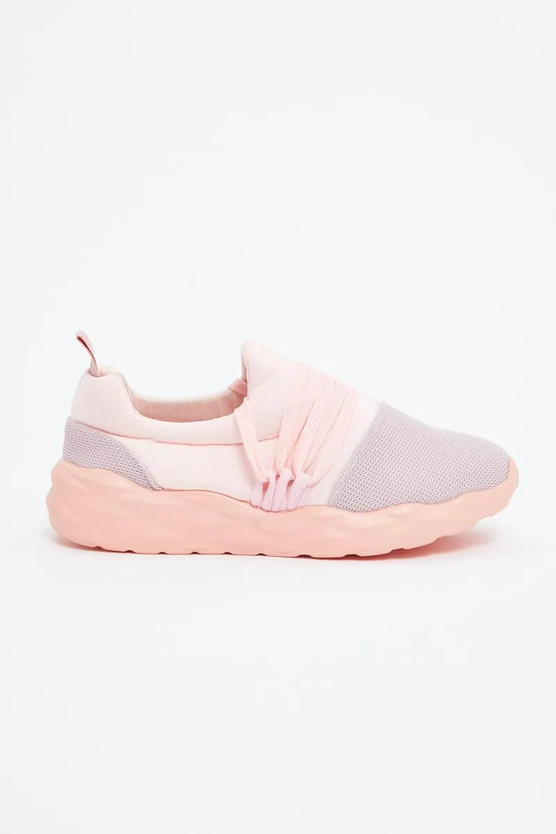 Pink Strap Detail Sneakers