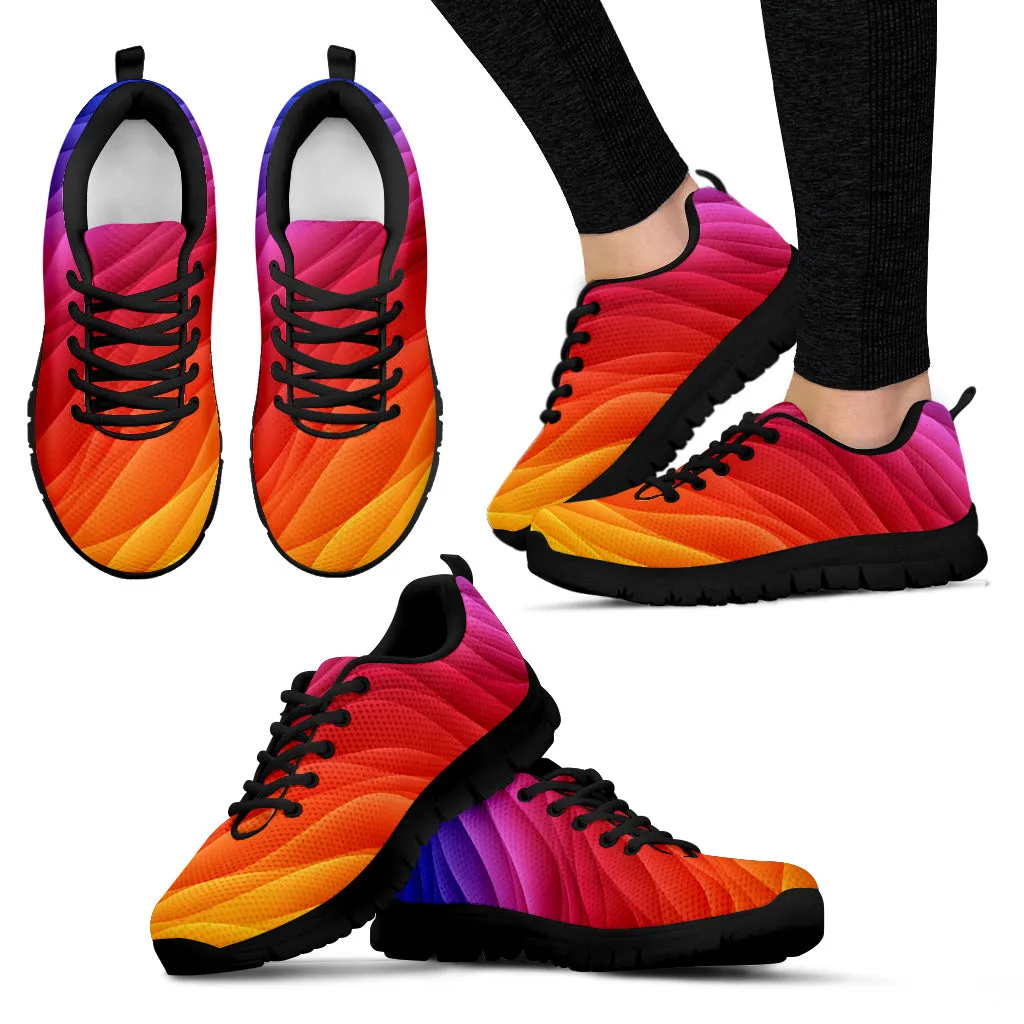 Rainbow Wave Women's Athletic Sneakers