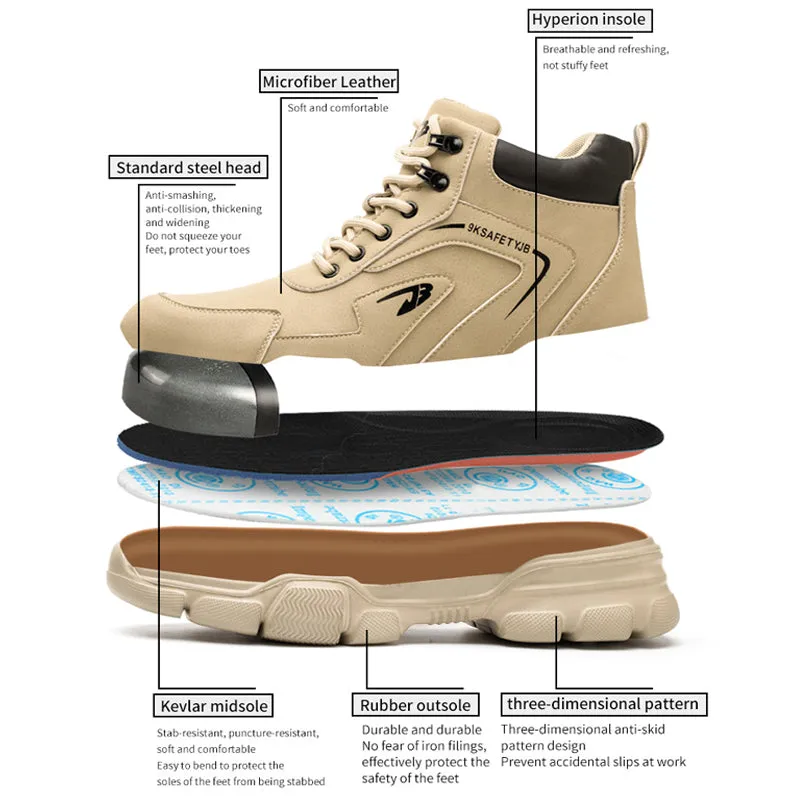 Safety shoes anti-smash anti-stab steel toe for welding