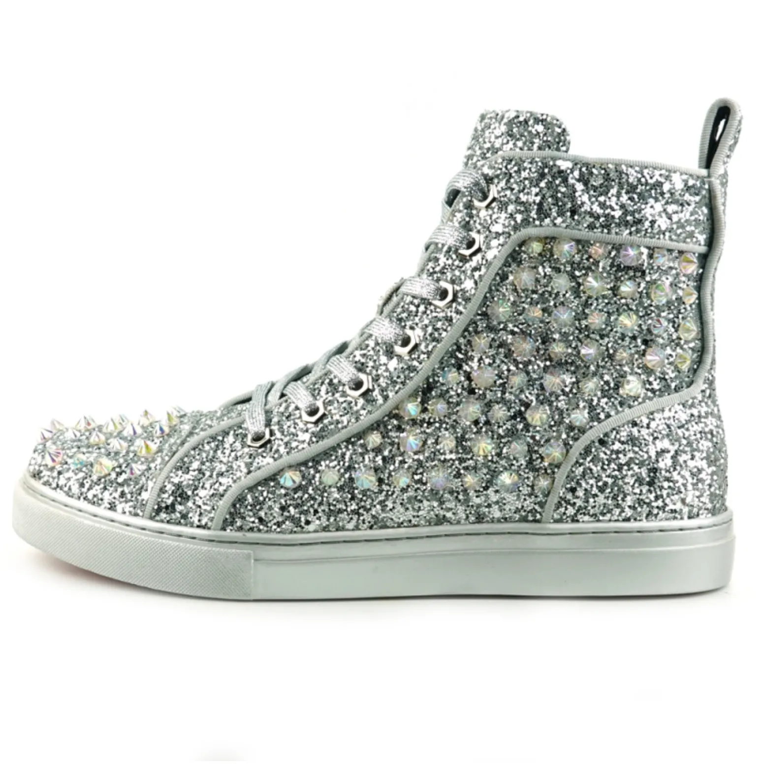 Silver Glitter Black Spikes Encore by Fiesso