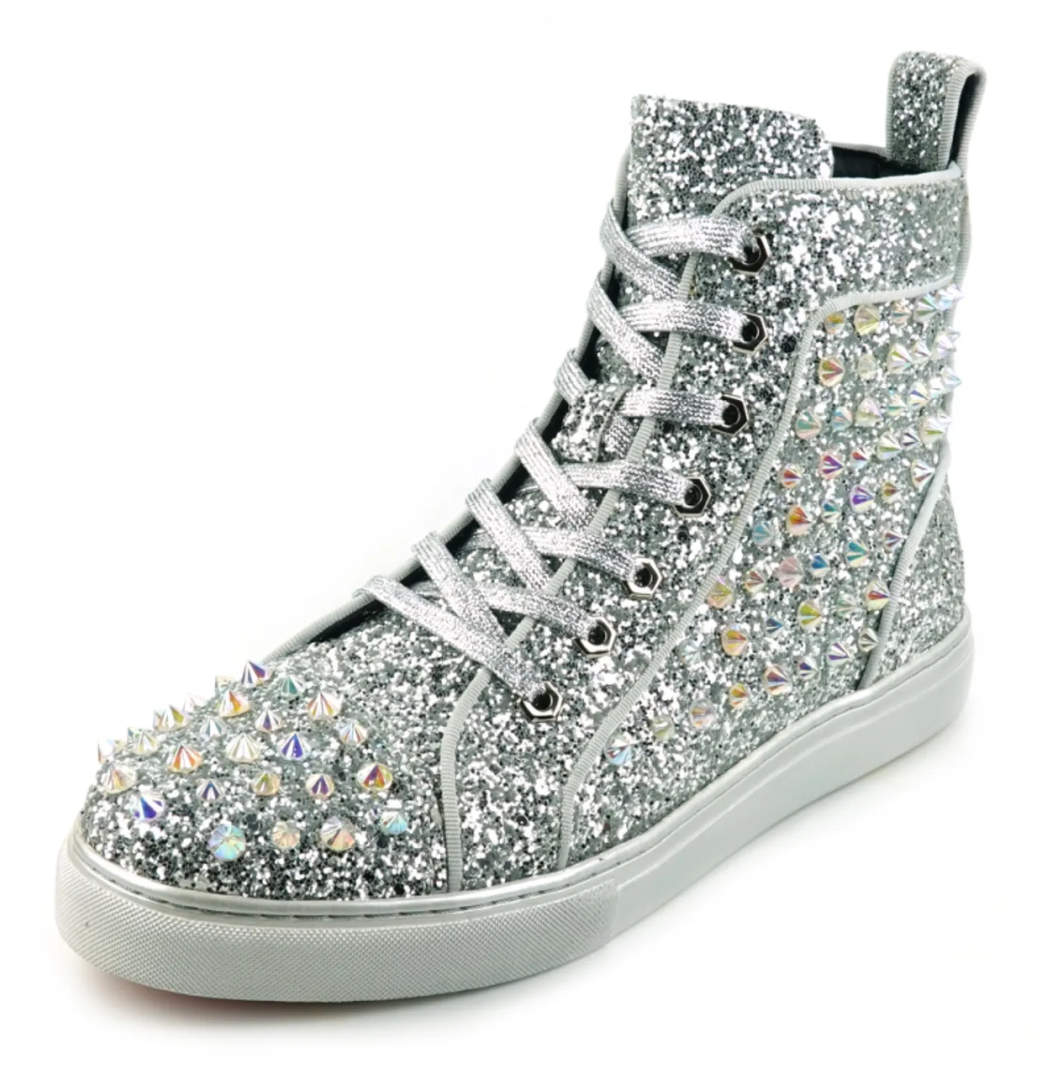Silver Glitter Black Spikes Encore by Fiesso