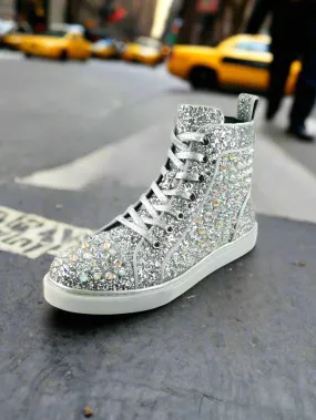 Silver Glitter Black Spikes Encore by Fiesso