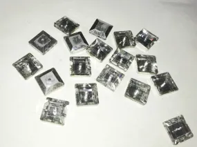 Silver Transparent 1 Hole Glass Stones