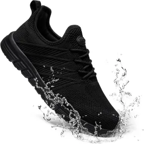 Slip Resistant Work Shoes for Men Slip On Sneakers Black Non Slip Work Shoes Water Resistant Work Shoe Lightweight Zapatos de Trabajo para Hombres, Black US 6.5-13