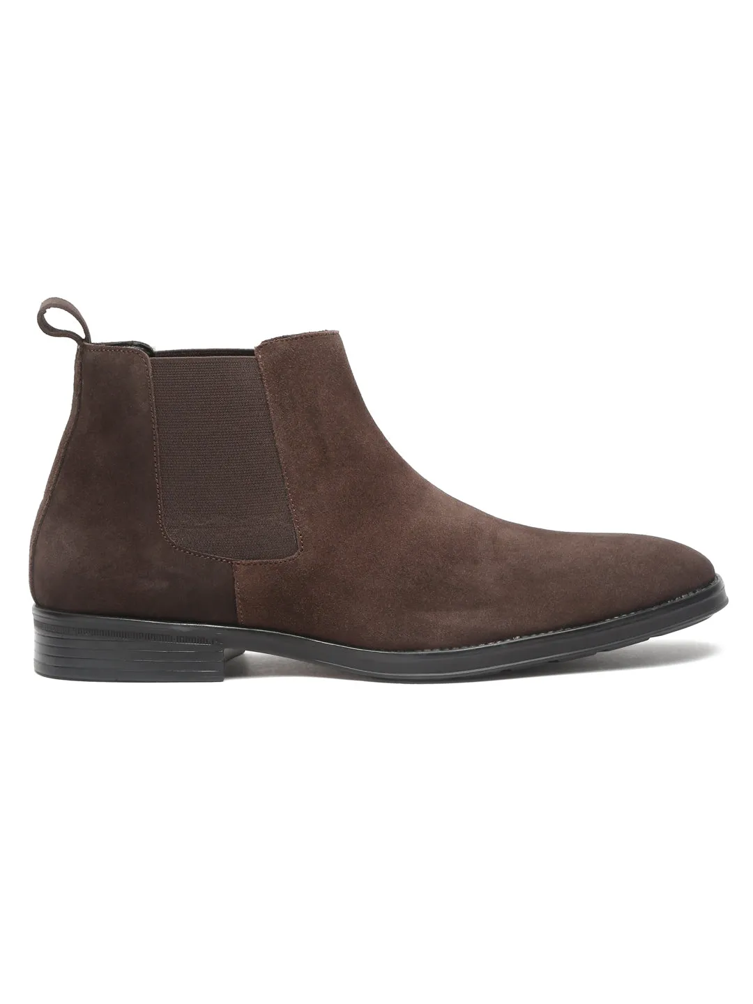 Teakwood Leathers Men Brown Suede Chelsea Boots