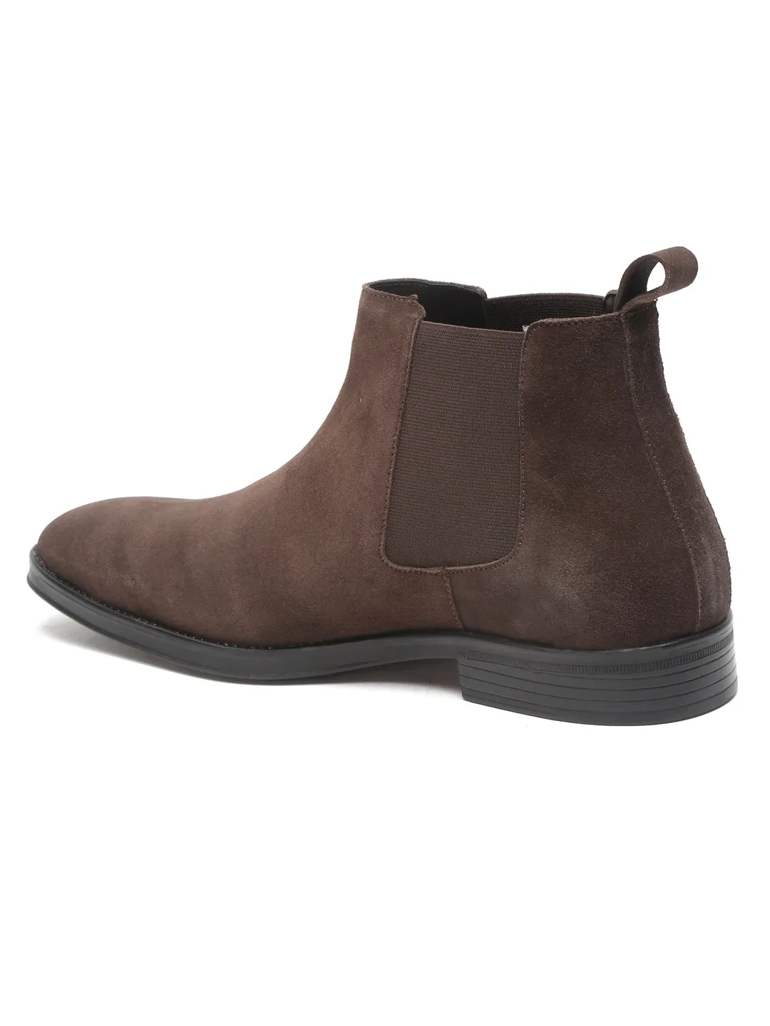 Teakwood Leathers Men Brown Suede Chelsea Boots